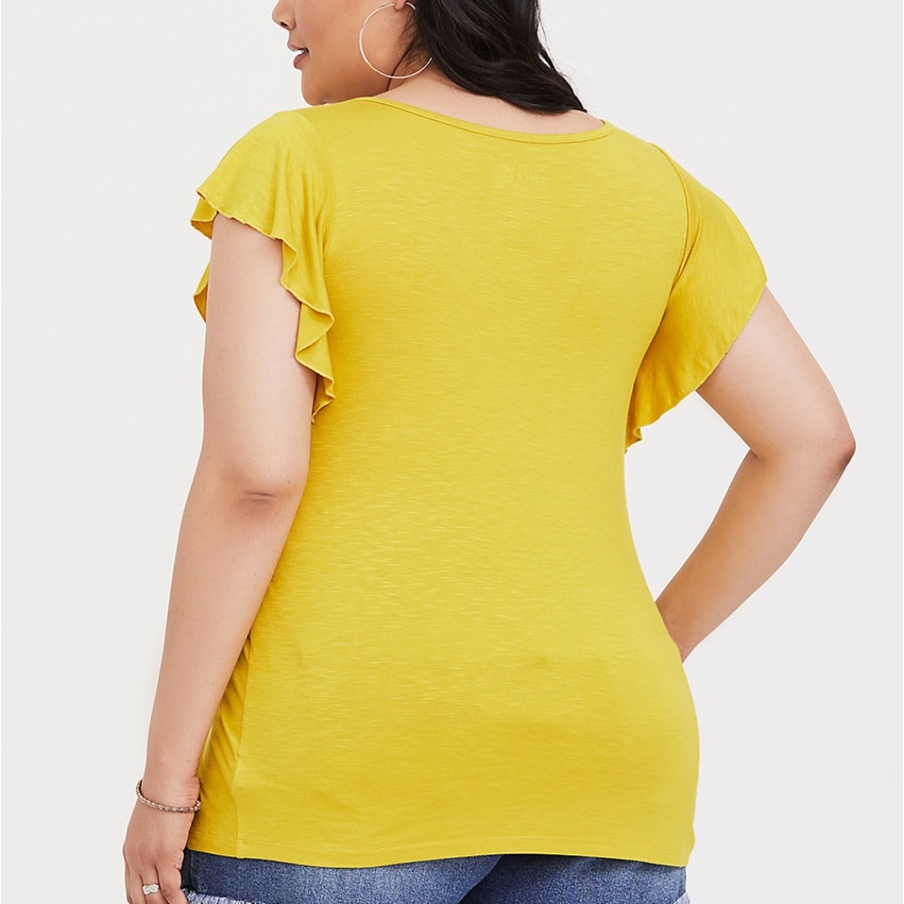 Torrid 3X Top Shirt Tee Ruffle Flutter Sleeve Plus_3